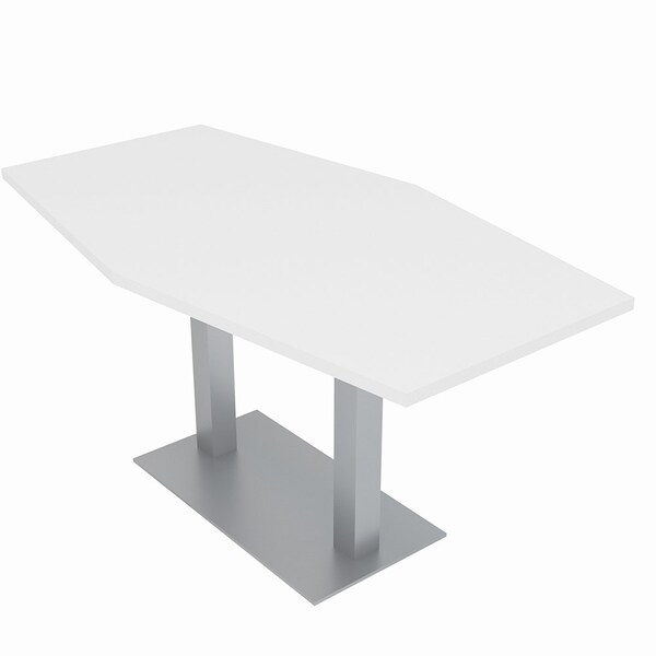 33.5 in W, 69.5 in L, 29 in H, Engineered Wood Top, White